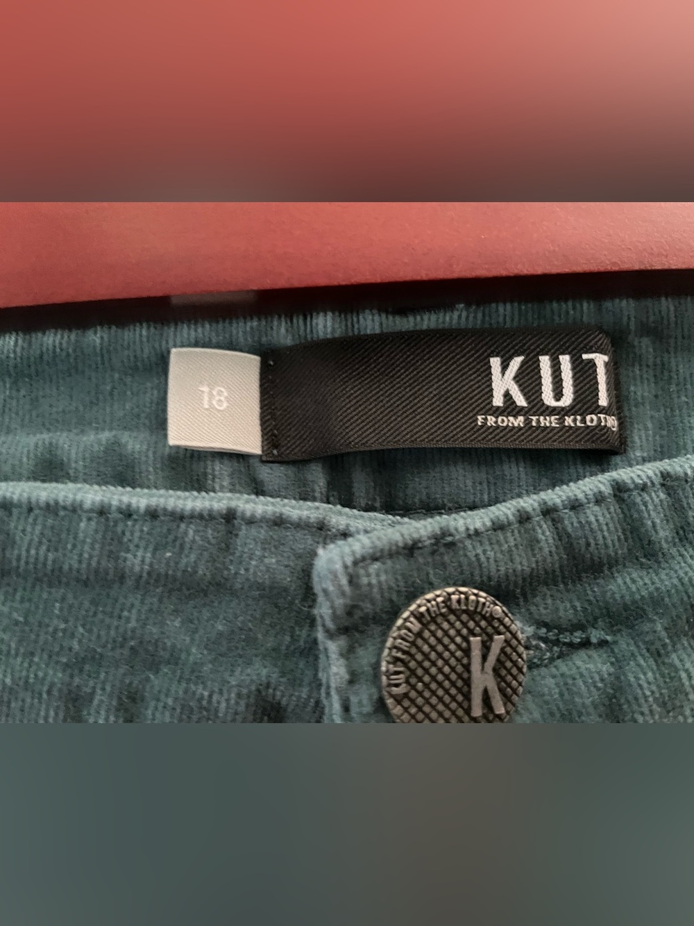 KUT From The Kloth Teal Corduroy Pants
